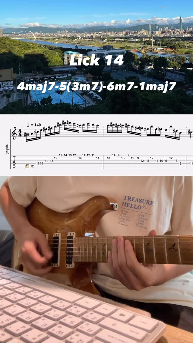 Lick #14
4maj7-5(3m7)-6m7-1maj7
Good afternoon!
#guitar #music #lick #practice #guitarlicks #jazz 縮圖