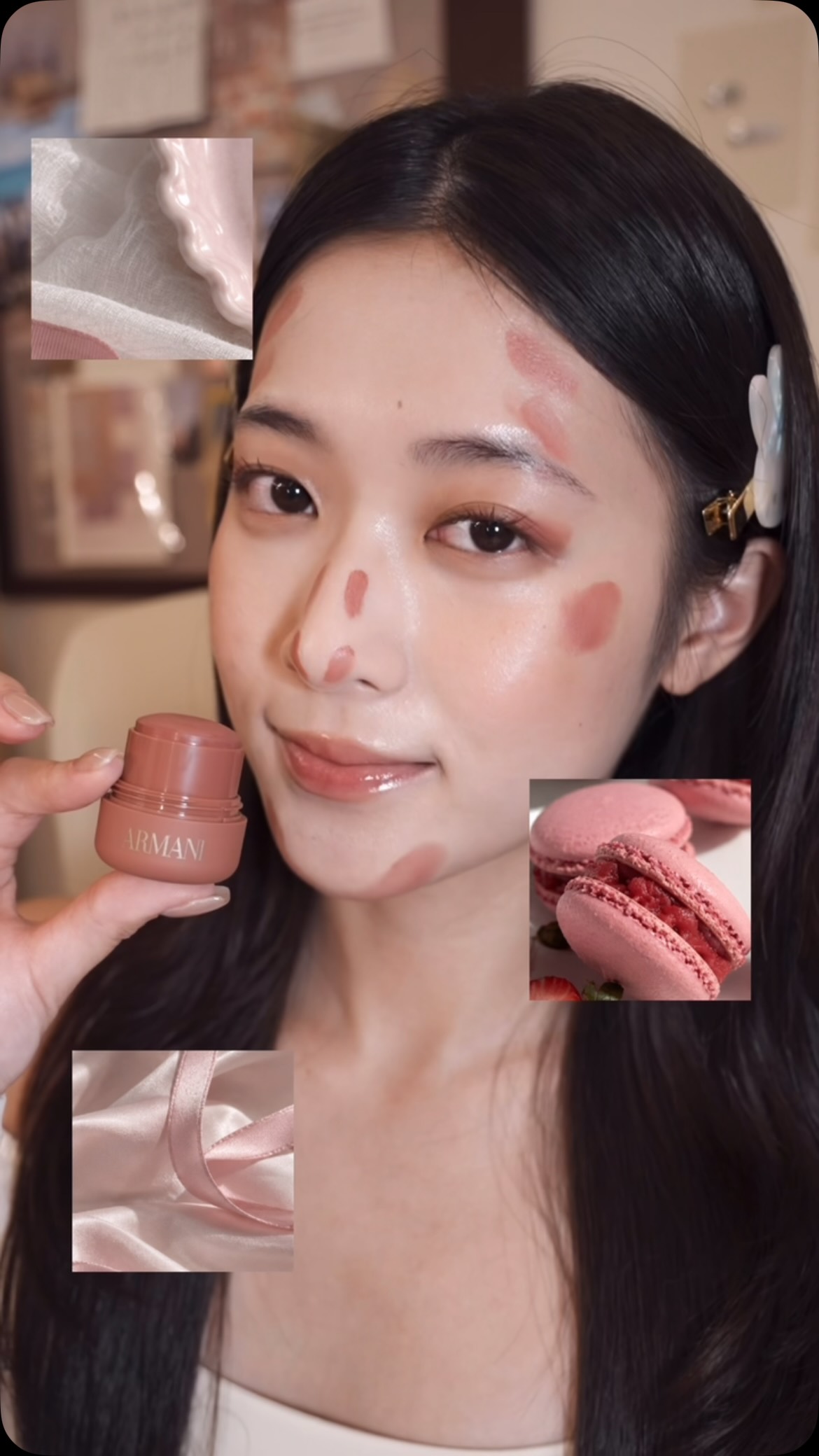 亞曼尼推出的新品真的太像一道甜點了吧!
精緻可愛的外型搭配清新甜美的香氣
上妝的過程變得更療癒了!
#天生透嫩馬卡龍腮紅 的質地很特別
上臉是霜轉粉的柔霧妝感
帶有修飾紋理的效果,皮膚像套了濾鏡一樣漂亮
它除了可以當作腮紅之外上唇顏色意外好看!
而且一支多用途還可以用作眼影跟修容
推薦三色
2海鹽焦糖|像陽光灑落在臉上,橘棕色調就是暖膚色的命定的血色感!
5微醺無花果|不挑膚色的必收色號!無花果帶了一點紅酒色澤,單上或作為修容使用都超級適合~
6櫻桃雪酪|薄上一層是肌底透出來好氣色,重複疊加後就變成超有女團感的櫻桃粉,冷膚色一定要嘗試!
底妝我是用前陣子很紅的 #雲粉流心氣墊
實際使用後完全能理解為什麼大家都狂推
粉體細膩又有高遮瑕度,流心質地上臉變得好方便
而且氣墊持妝效果意外超好
運動後也依然精緻完整
9/9前到官網購買有預購會 95折優惠唷!
買2個馬卡龍腮紅就送小潤唇膏
買雲粉流心氣墊就送小氣墊喔
#甜感粉暈 #輕抹融膚 縮圖