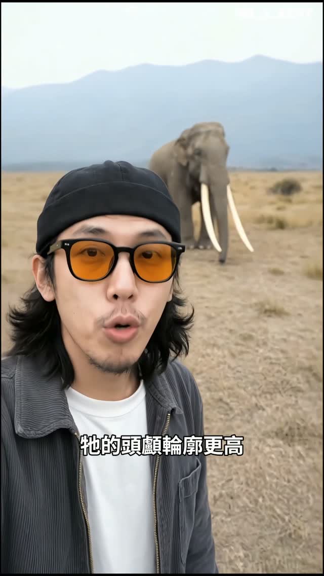 這次一次穿越三萬年
各位，你知道臺灣海峽以前真的有野生大象嗎？🐘
這次從西子灣出發，把時間倒回約 3 萬年前，想像眼前的海面退去，露出河流、草地，以及巨獸走過的陸地。

這個想像，用化石作為線索。
🐘 古菱齒象：看牙齒，就知道牠不普通
臺灣海峽澎湖水道曾打撈出古菱齒象的牙齒與骨骼化石。牠們和今天的亞洲象、非洲象屬於不同的象類支系，明顯特色包括發達、突出的額部，以及臼齒磨耗後呈現的菱形齒紋。
科博館的研究介紹將澎湖水道部分標本歸為「淮河古菱齒象」，也為古代動物由華北向南遷移留下線索。

🐃 德氏水牛：海底撈起來的史前住戶
德氏水牛的頭骨化石，也曾被漁民從澎湖水道海底打撈上來。牠是已滅絕的野生水牛，辨識重點之一就在牛角：支撐角的骨質「角心」，橫切面呈明顯的三角形，是研究者辨認牠的重要特徵。

可是，牠們怎麼會出現在臺灣海峽？
冰期時，更多水被鎖進冰層，海平面下降，臺灣海峽部分海床露出，形成動物可以利用的陸地通道。今天隔開兩岸的海，在某些時期，曾經連接起牠們的生活範圍。

所以，看著今天的海面，也可以想像：
腳下這片海，曾經有大象經過，也有水牛低頭覓食。
至於我能不能平安拍完這趟旅程……看影片就知道了。😂

＊本片以化石研究為基礎進行 AI 情境重建；約 3 萬年前為故事設定，動物外觀與互動包含推測及戲劇演出。
#海峽大草原 #古菱齒象 #德氏水牛 #史前臺灣 #台灣歷史 縮圖