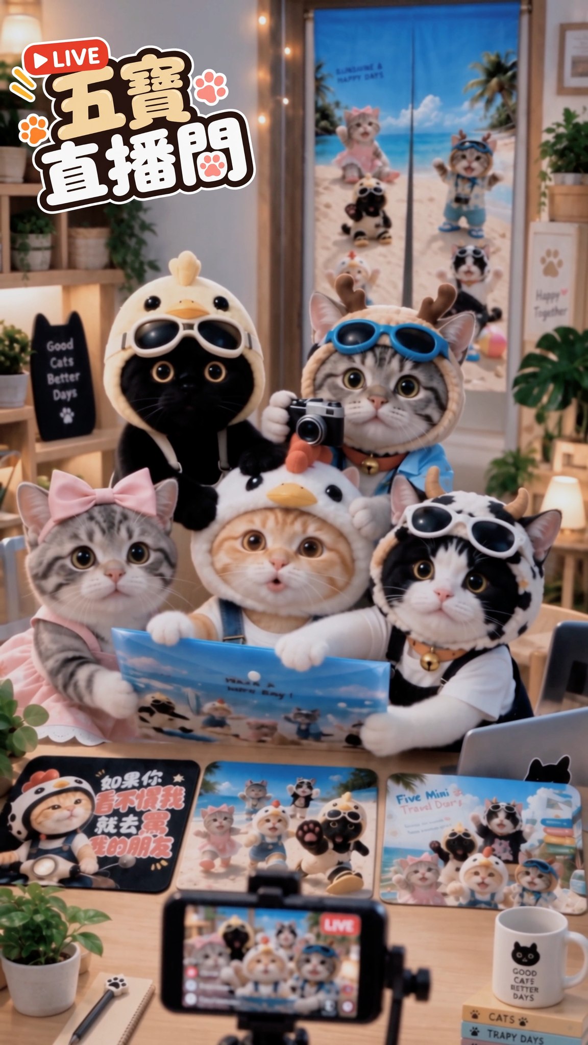 🐾 五寶直播間 🐾
滑鼠墊＋門簾上車啦！

shp.ee/dwqbpywc

🛒 唯一指定販售通路毛老大蝦皮賣場

🌏 海外的姨姨們
我們已經為姨姨們做了一個商品網頁，
可以同步查看商品照片與詳細說明喔！

看到喜歡的商品，
只要一鍵按下「複製」，
再到私人訊息貼上傳給我們就可以囉！
海外姨姨看商品網址：
5mimi.tw 縮圖