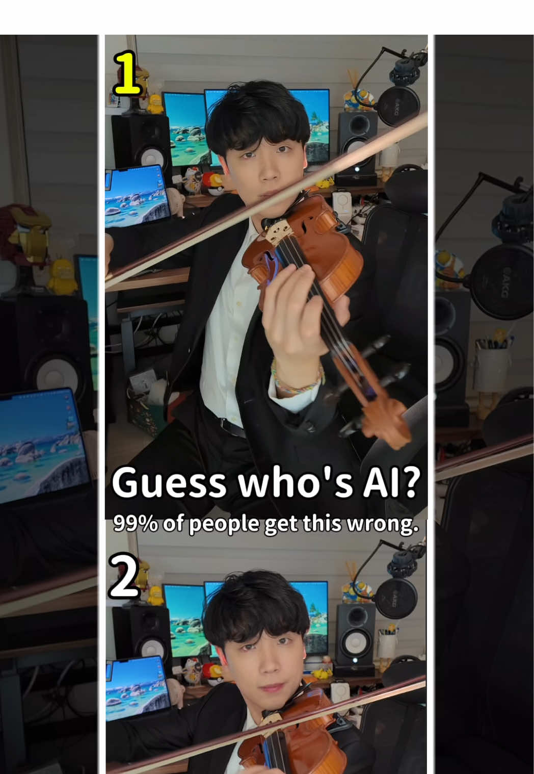 Guess which is AI#ai #violin #funny #fyp 縮圖